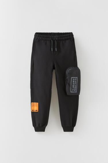 PLUSH TROUSERS WITH CONTRAST KANJI POCKET DETAIL
