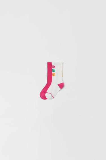 BABY/ TWO-PACK OF FLORAL SOCKS