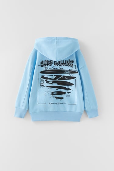 Image 0 of HOODIE WITH SURF LOGO from Zara