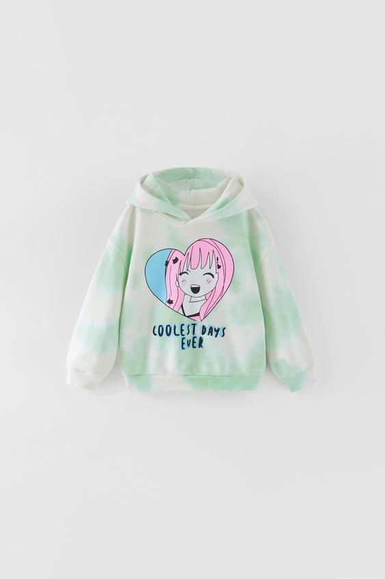 SUDADERA ANIME TIE DYE - Verde medio | ZARA España