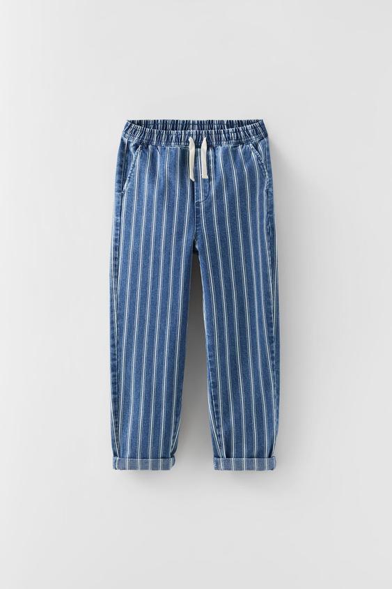 Striped jeans zara top