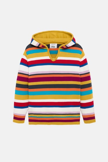 STRIPED HOODED KNIT SWEATER LIMITED EDITION