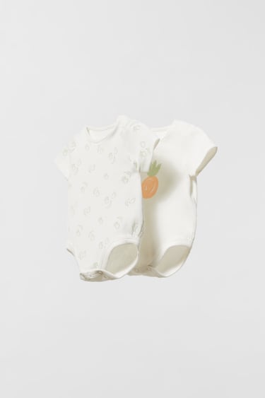 2-PACK OF RIBBED FRUIT BODYSUITS