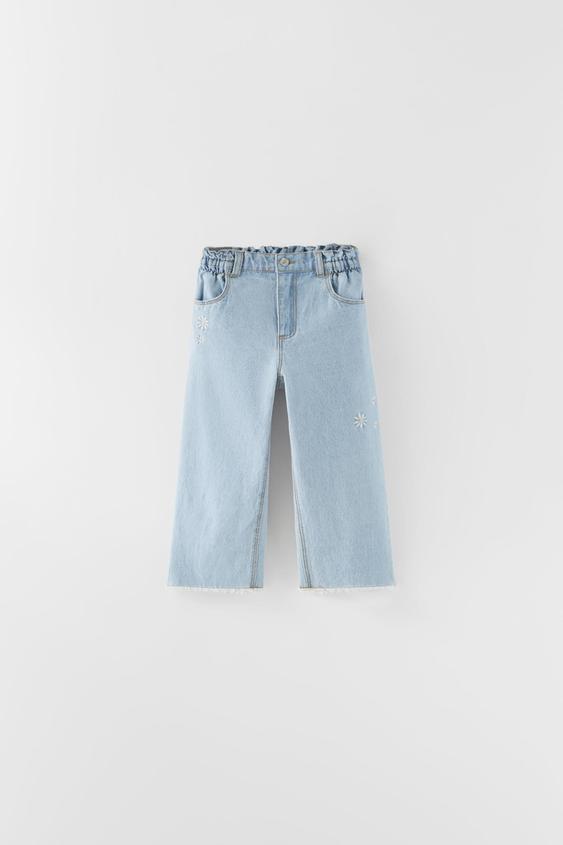 EMBROIDERED THE DAISY JEANS - Light blue | ZARA Spain