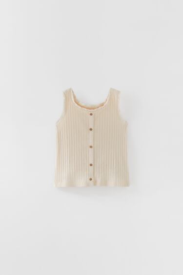 Image 0 of OPEN KNIT BLONDE LACE T-SHIRT from Zara