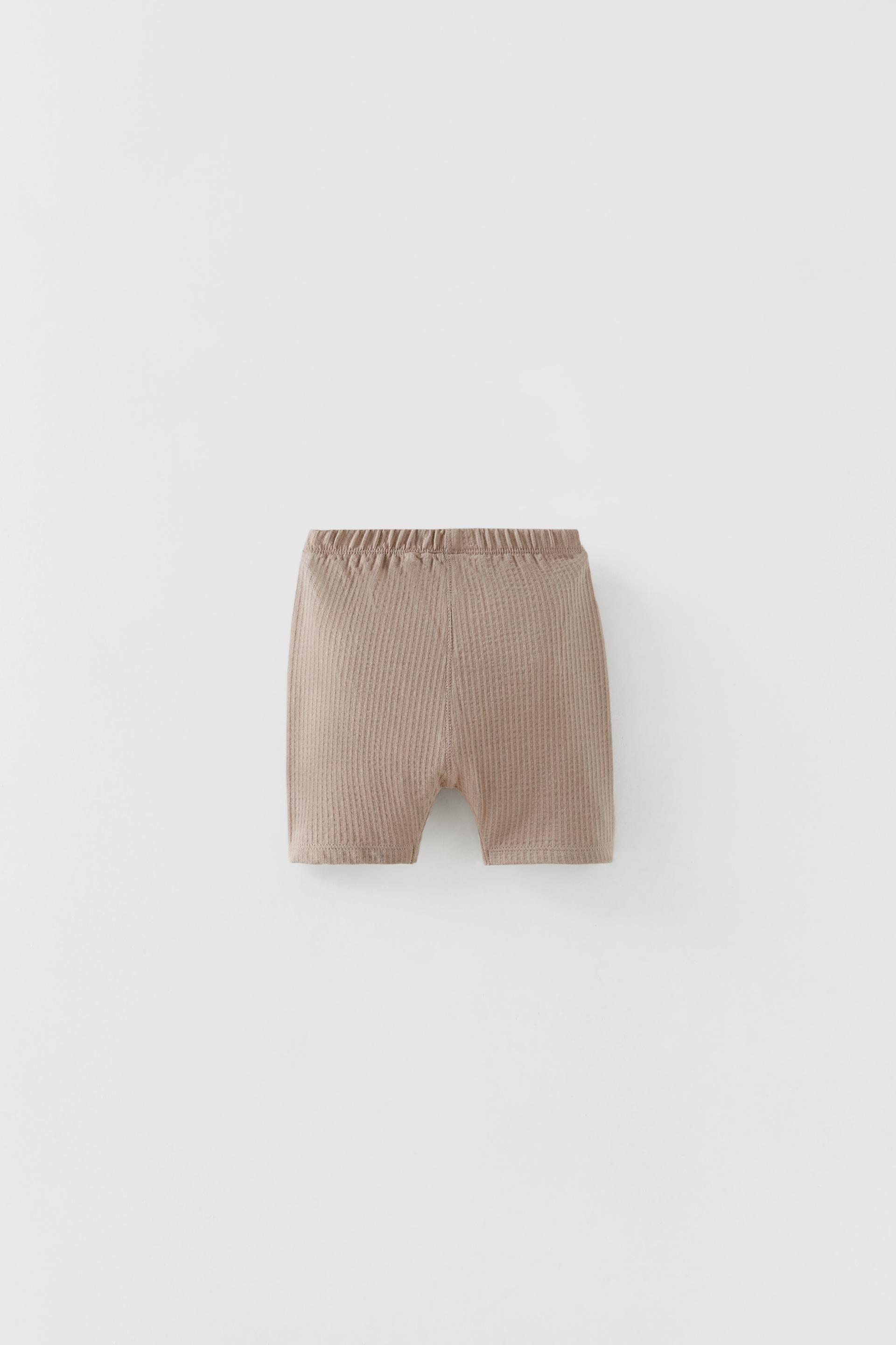 RIBBED CYCLING BERMUDA SHORTS - Taupe 