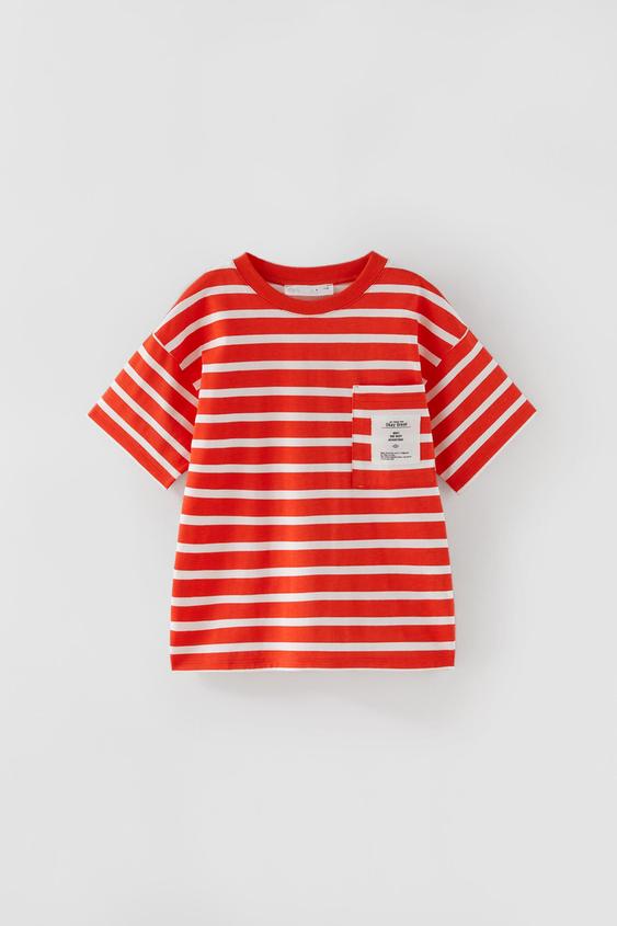 STRIPED TSHIRT - Red | ZARA Spain