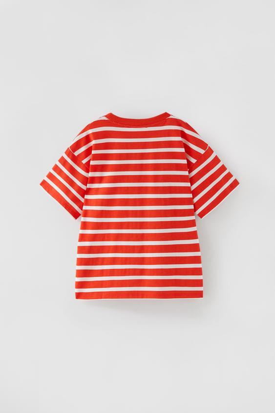 STRIPED TSHIRT - Red | ZARA Spain
