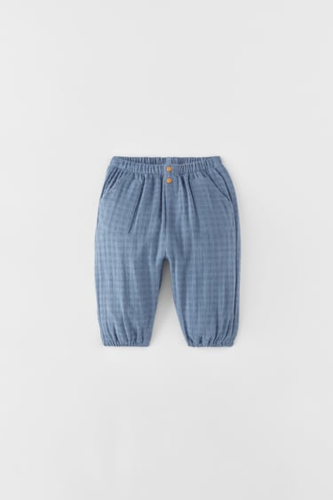 TEXTURED CHECK TROUSERS