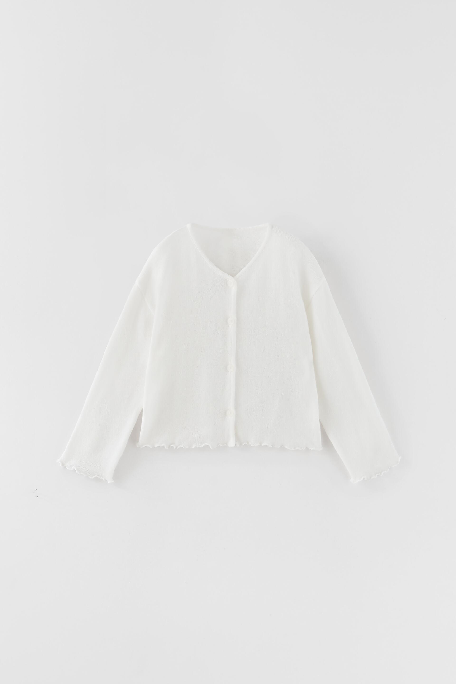 KNIT OVERLOCK CARDIGAN - White | ZARA 