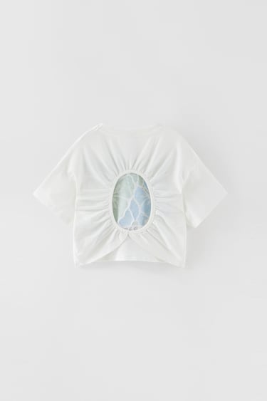 CUT OUT HIBISCUS T-SHIRT