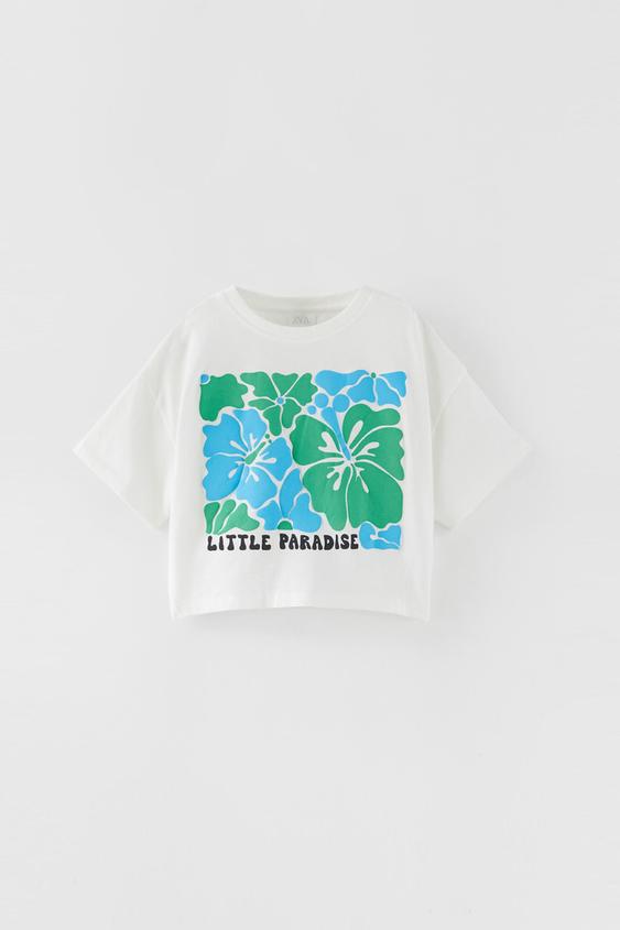 CUT-OUT HIBISCUS T-SHIRT - White | ZARA 