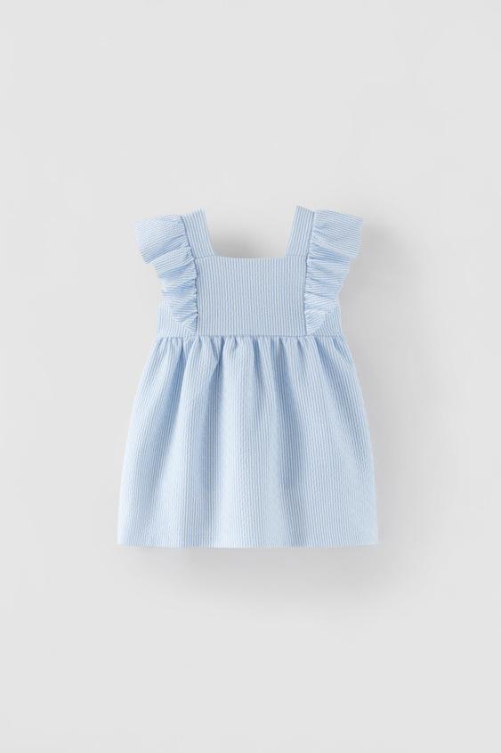 ストライプ柄ジャガードワンピース ブルー Zara Japan 日本 ストライプ柄ジャガードワンピース ブルー Zara Japan 日本