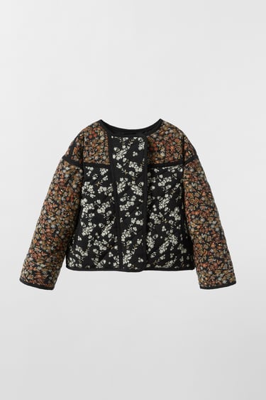 QUILTED JACKET WITH FLORAL PRINT