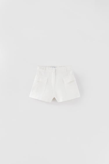 LINEN BERMUDA SHORTS WITH UTILITY POCKETS