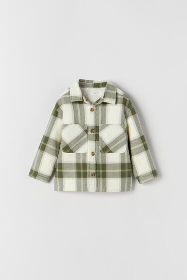 CHECK OVERSHIRT WITH FAUX SHEARLING