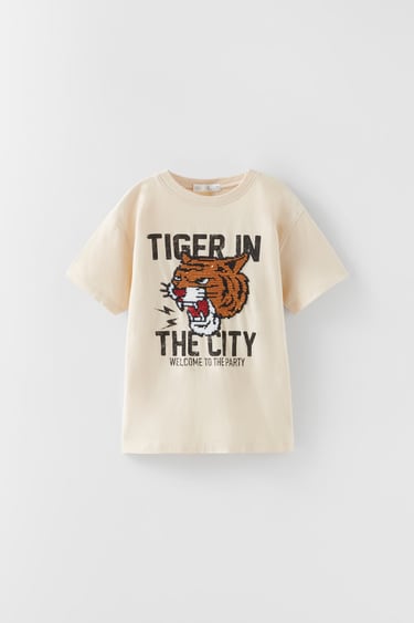 SEQUINNED TIGER T-SHIRT