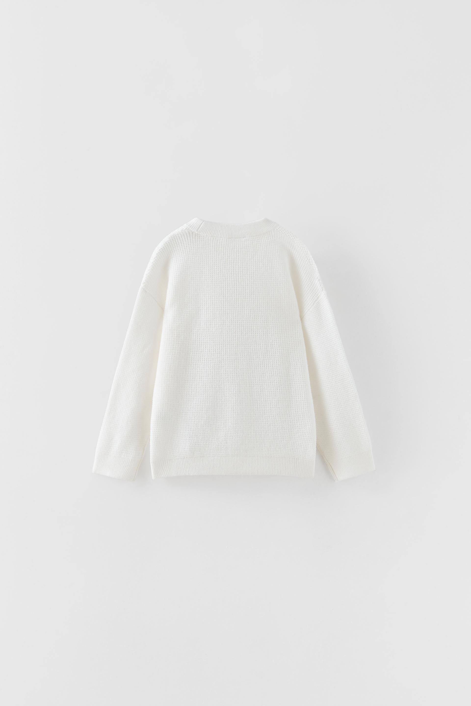 Zara - Waffle Knit Sweater - Oyster White - Unisex