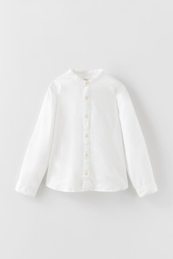 CAMISA CON LINO - Blanco | ZARA España