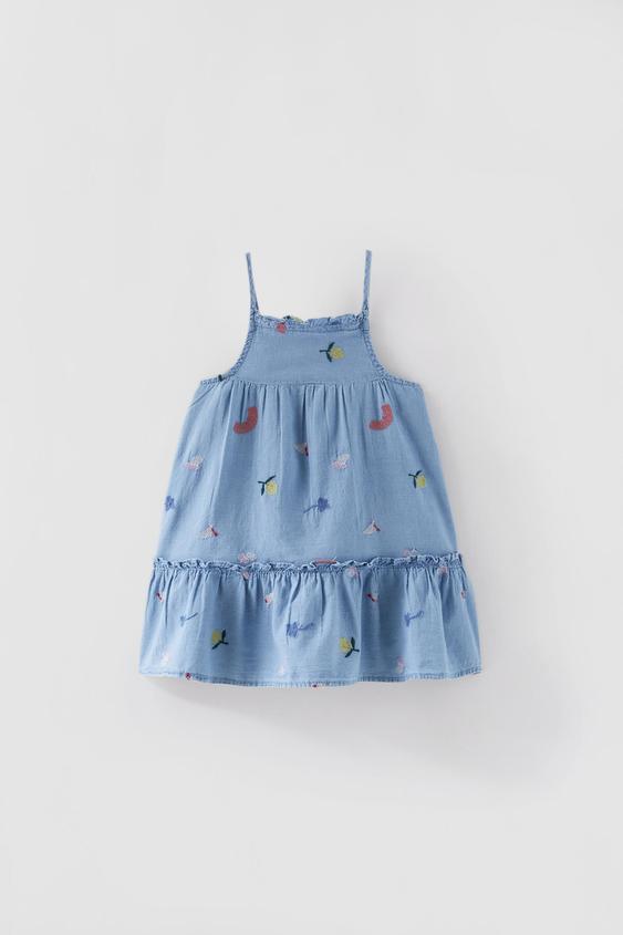 EMBROIDERED DENIM DRESS - LIMITED 