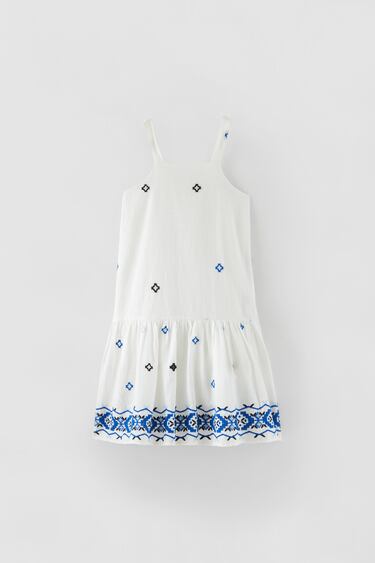 DRESS WITH EMBROIDERED BORDER