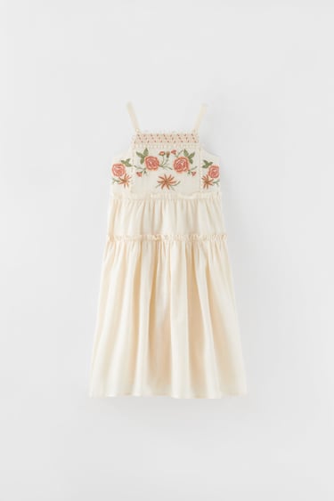 EMBROIDERED DRESS WITH TASSELS