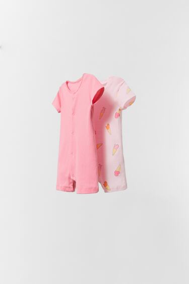 BABY/ TWO-PACK OF ICE CREAM SLEEPSUITS