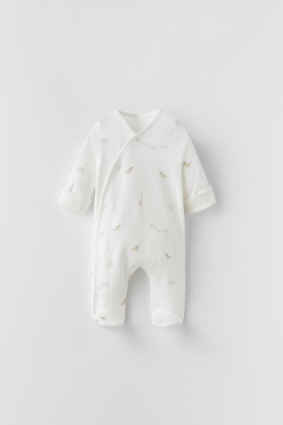 BABY/ PIGIAMA INTERLOCK CON ANIMALI - Écru | ZARA Italia / Italy