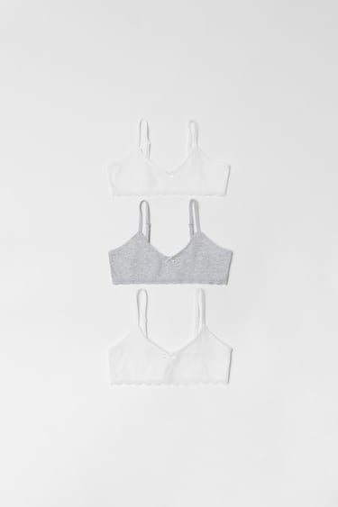 KIDS/ THREE-PACK OF LACE BRALETTES