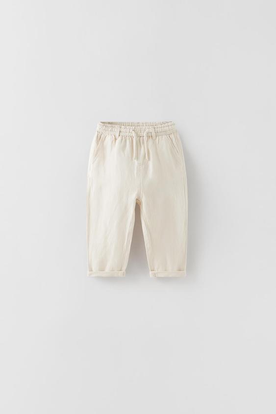 PANTALÓN FLUIDO CON LINO - Natural | ZARA España