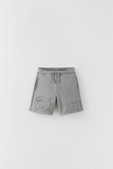 PLUSH BERMUDA SHORTS WITH LETTERING