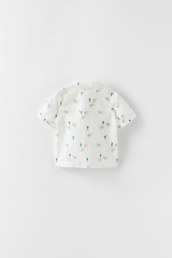 CAMEL SHIRT - Ecru | ZARA Turkey
