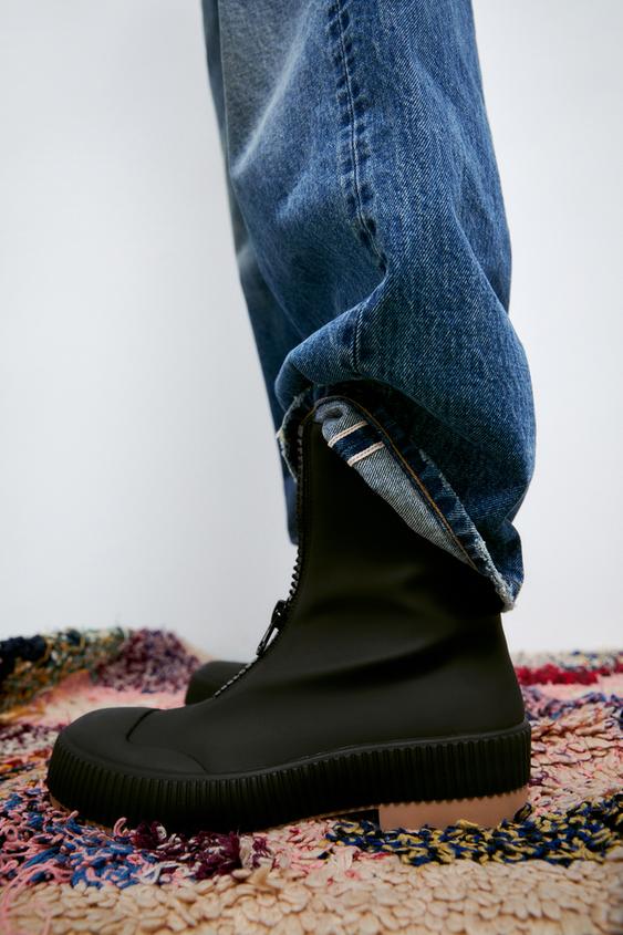 zip front boots zara