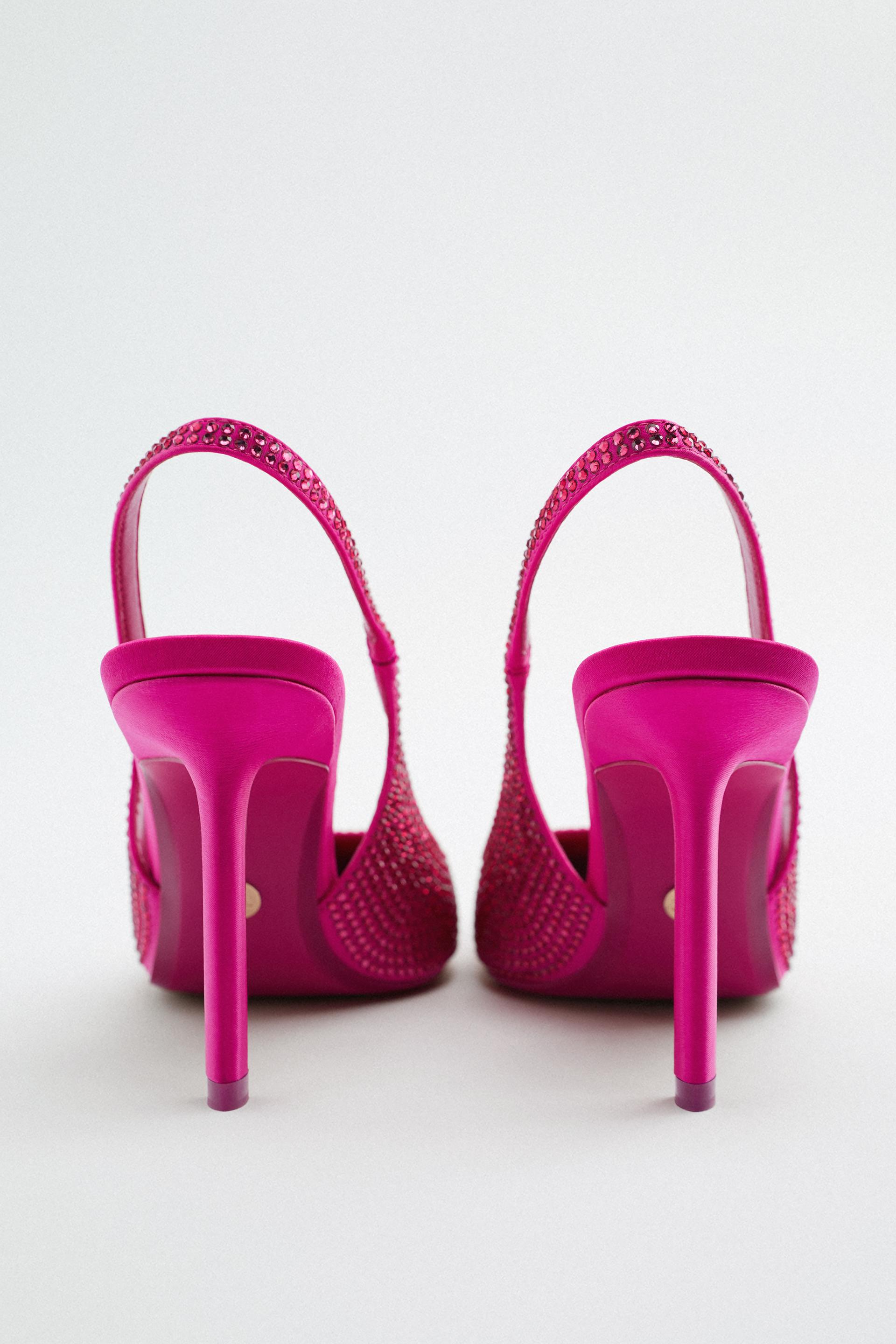 ZAPATO TACÓN DESTALONADO BRILLOS - Fucsia | ZARA España