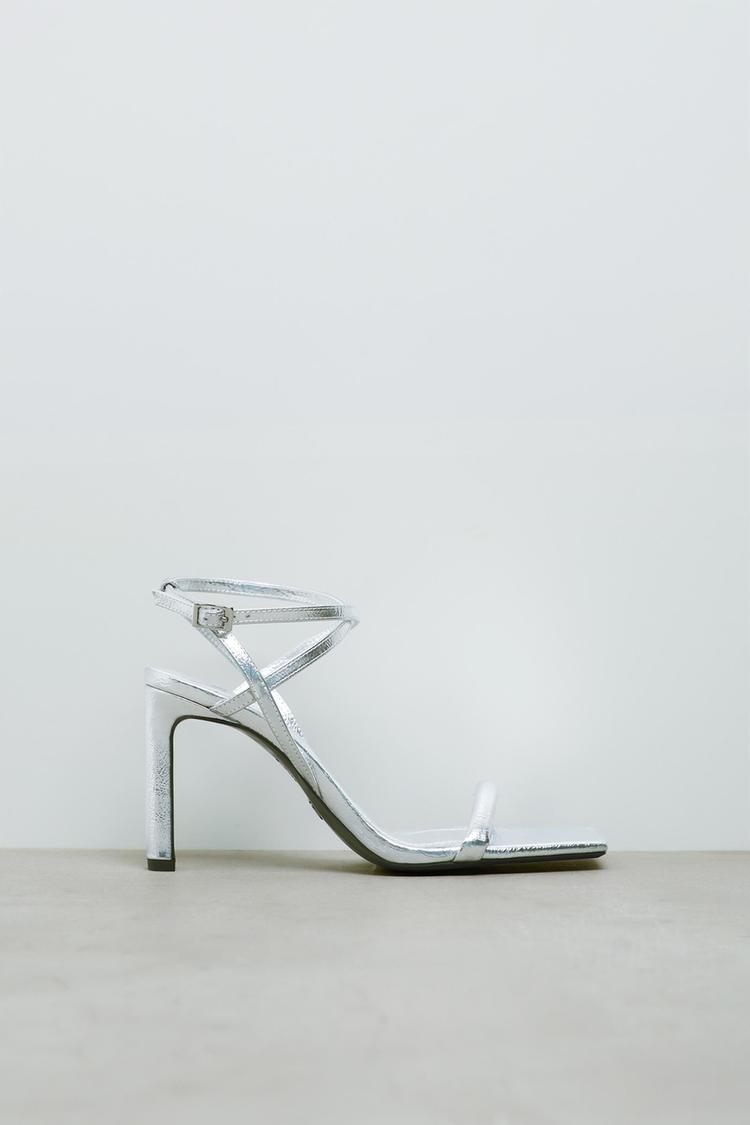 zara metallic heels