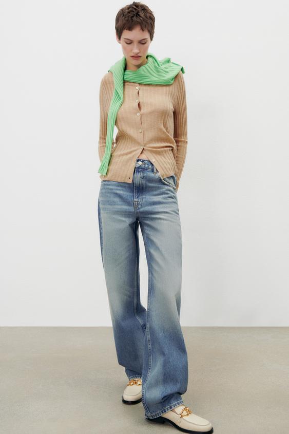 PLATTE LEREN MOCASSIN MET GESP - Gebroken wit | ZARA Nederland / Netherlands