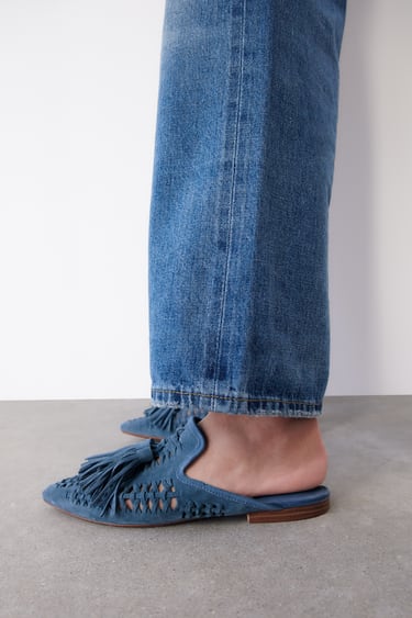 Image 0 of OPEN BACK SUEDE LOAFERS from Zara