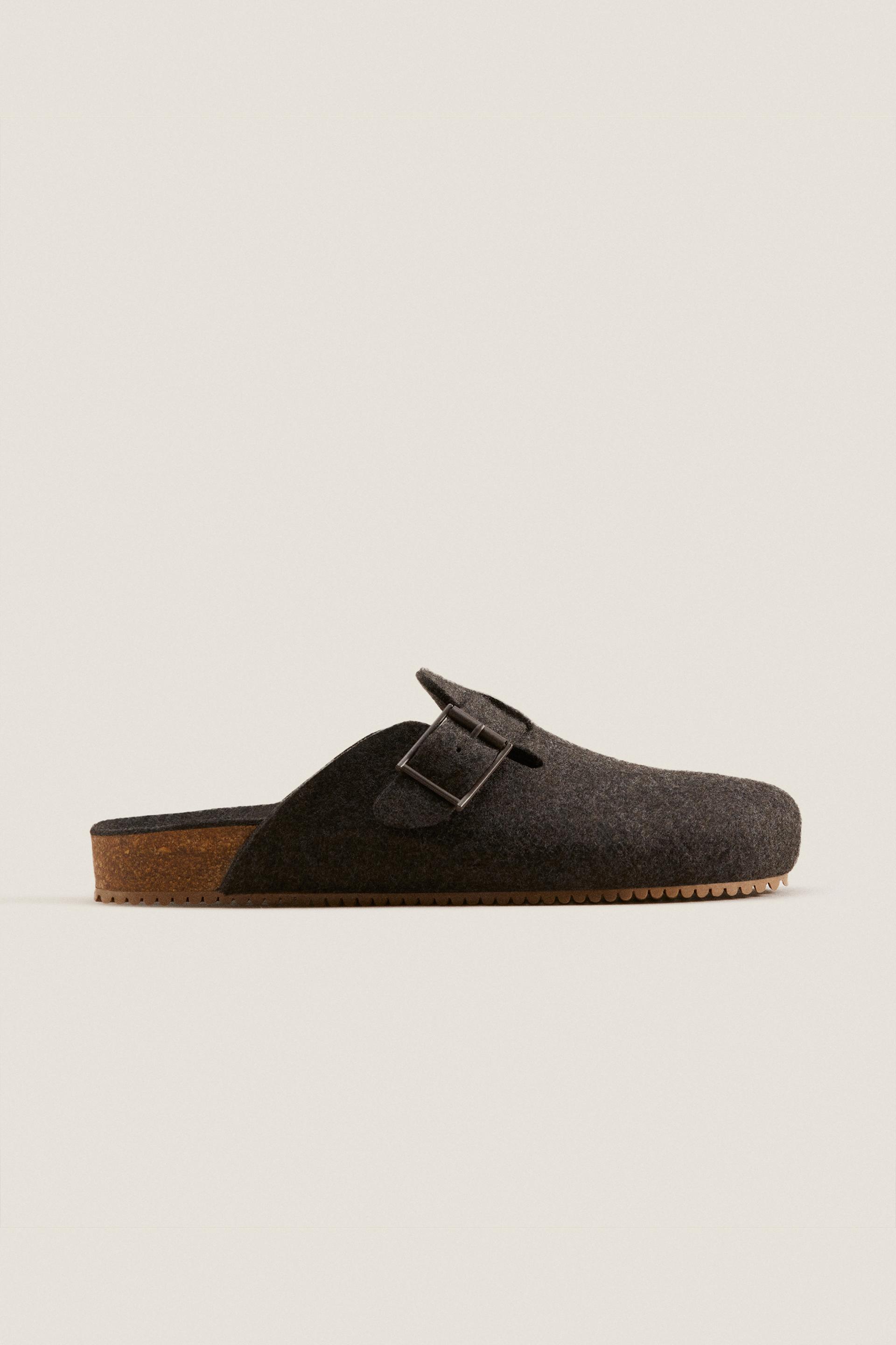Felt clog slippers zara Clearance