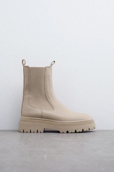 zara white ankle boots