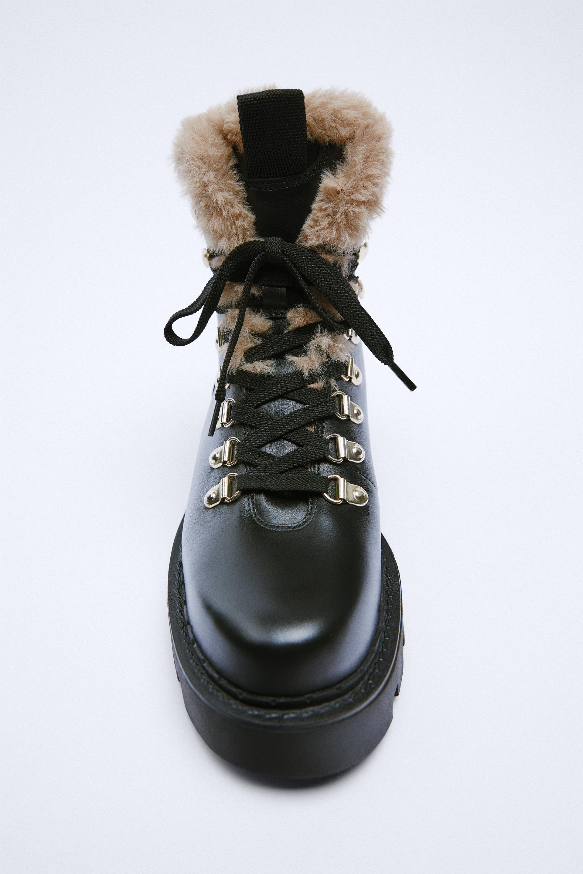BOTÍN PIEL MONTAÑA - Negro | ZARA Chile
