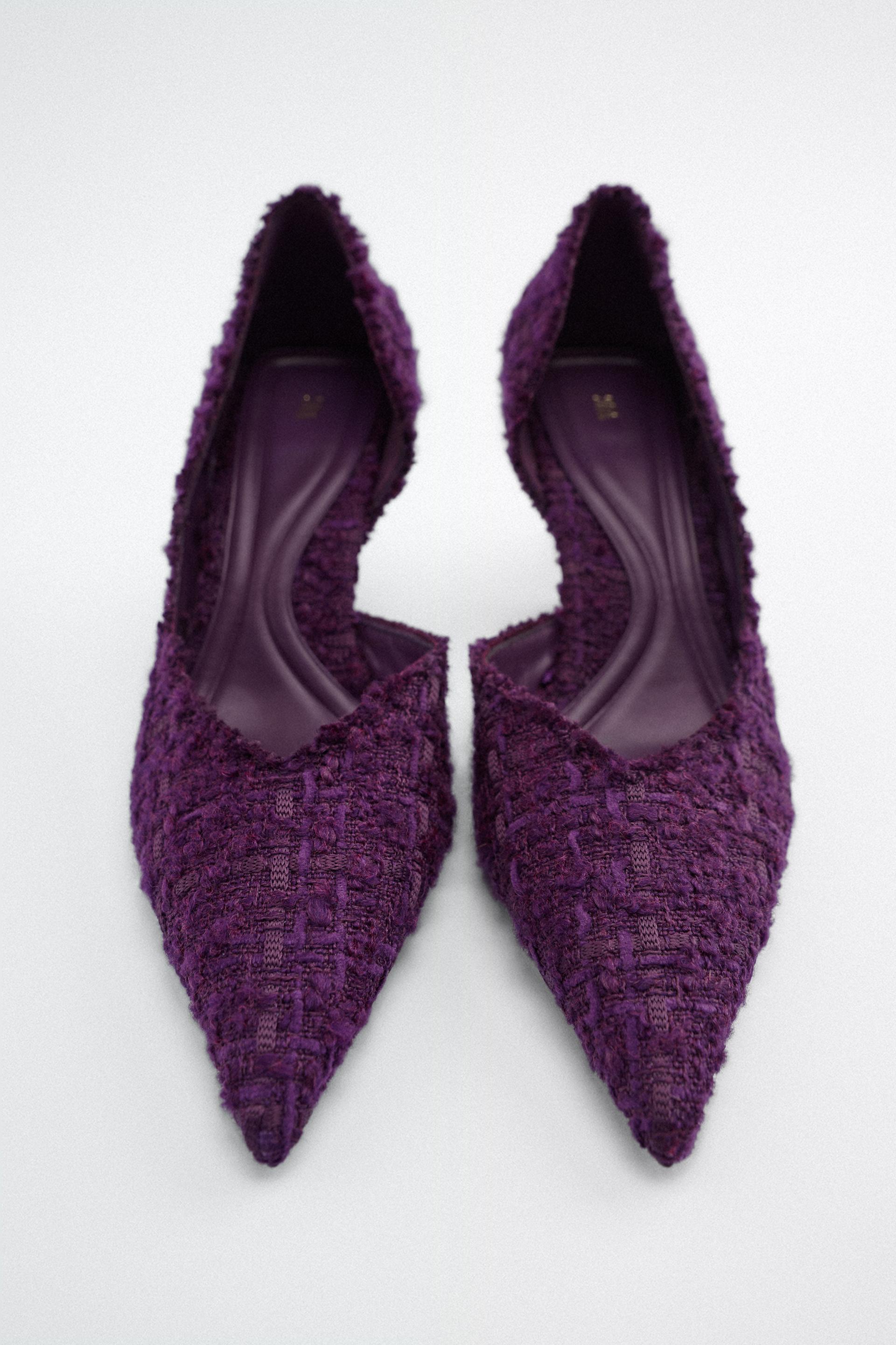 ZAPATO TACÓN TEJIDO - Morado | ZARA España