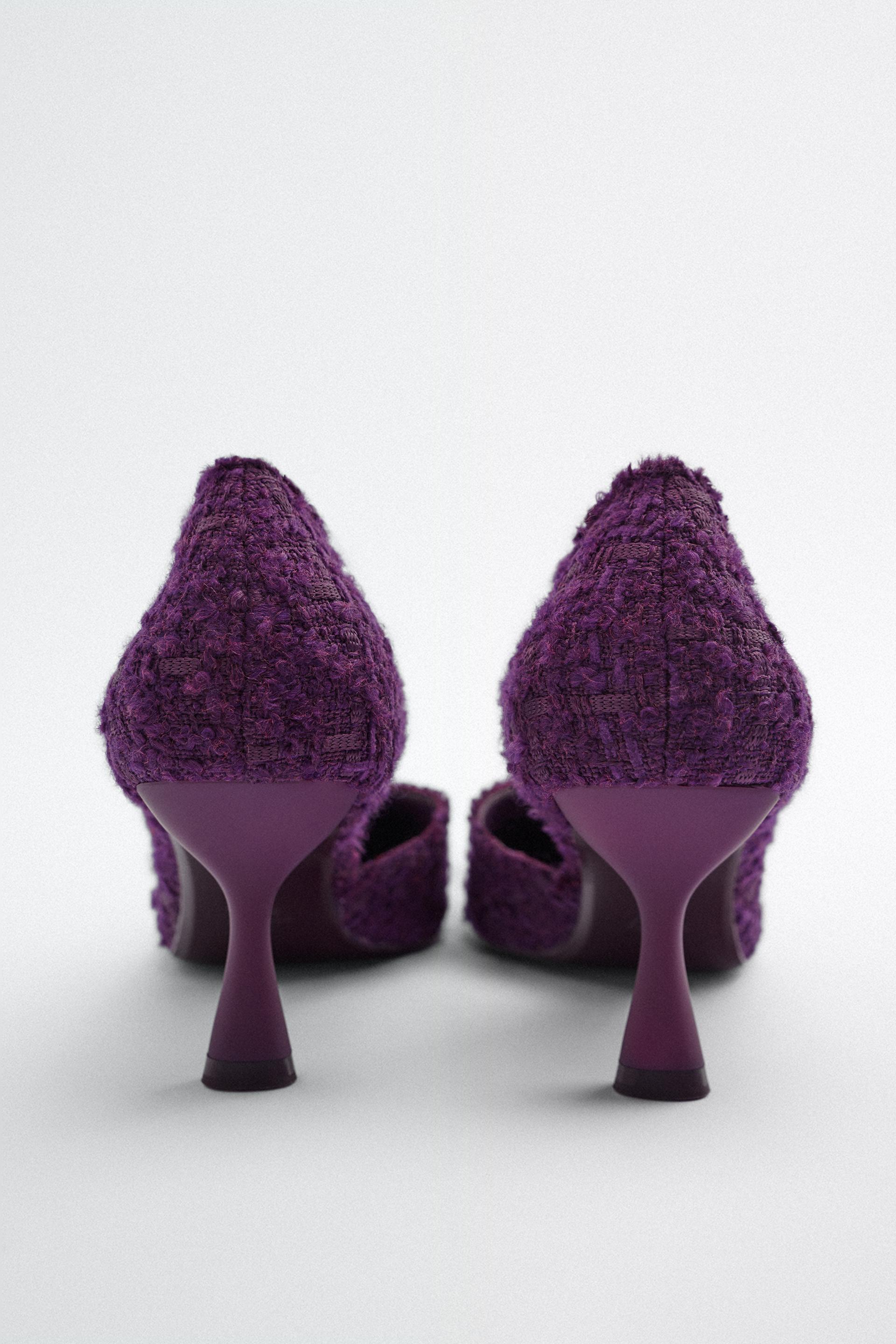 ZAPATO TACÓN TEJIDO - Morado | ZARA España