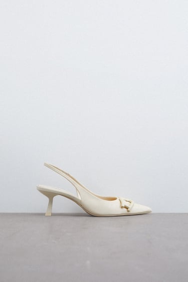 HIGH-HEEL SLINGBACK SHOES WITH RAISED DETAIL