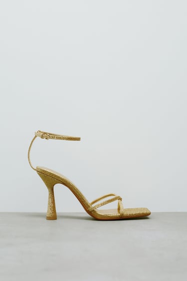 STRAPPY GLITTERY HEELED SANDALS