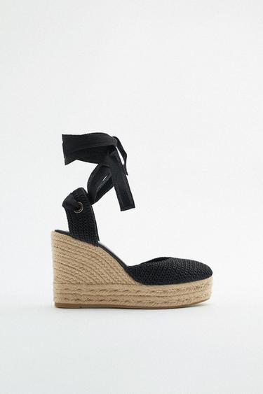 zara gold wedges