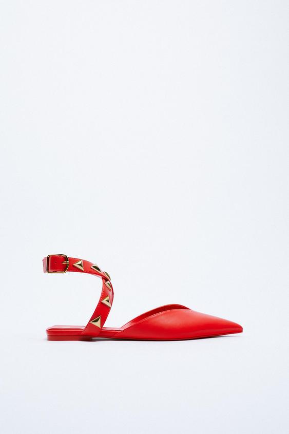 zara flat slingback shoes