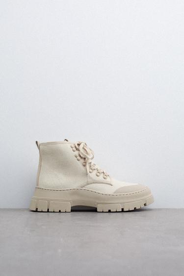 Cream zara boots