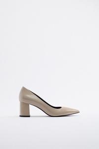 ZAPATO TACÓN SALÓN PIEL - Beige | ZARA España