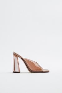 SANDALIA VINILO TACÓN METACRILATO - Plata | ZARA España