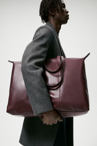 Image 0 of PREMIUM LEATHER TOTE BAG from Zara
